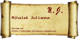 Mihalek Julianna névjegykártya
